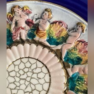 ⚜️  VINTAGE CAPODIMONTE PRISTINE SAUCER ITALIAN 5 1/4” Signed